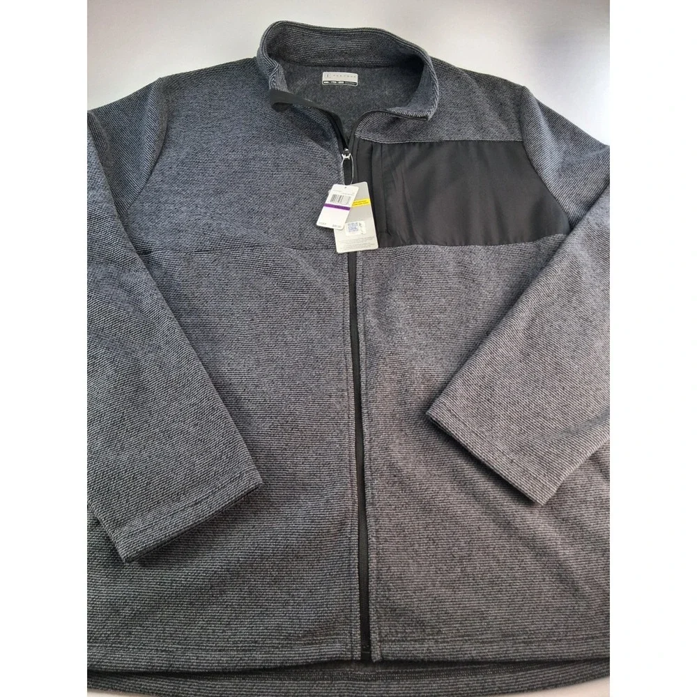 PGA Tour Jacket Mens Size XXL Black Zip Long Sleeve Zip Pockets NWT